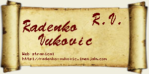 Radenko Vuković vizit kartica